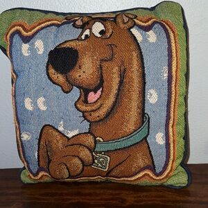 Vintage 1990's Scooby-Doo Decorative Woven Tapestry Throw Pillow for Fans